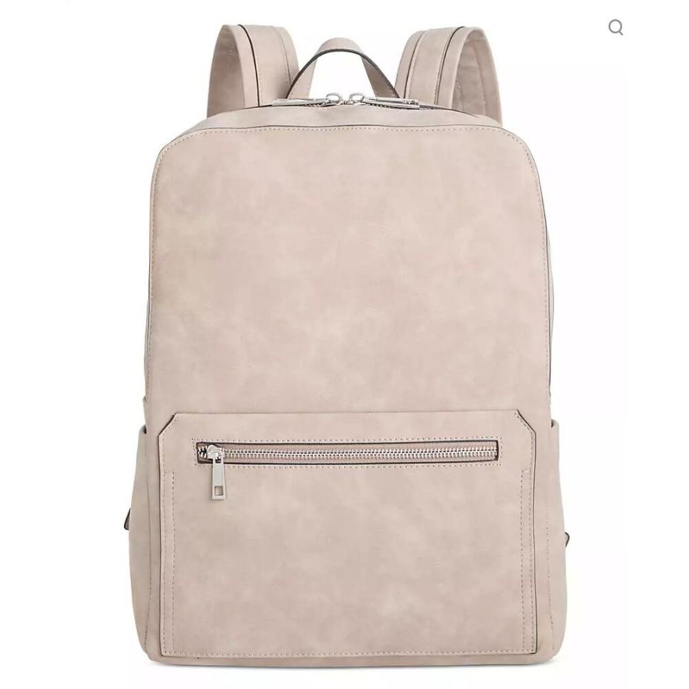 Alfani Men's Backpack Adjustable Backstrap, Zip Closure Medium Beige NEW
